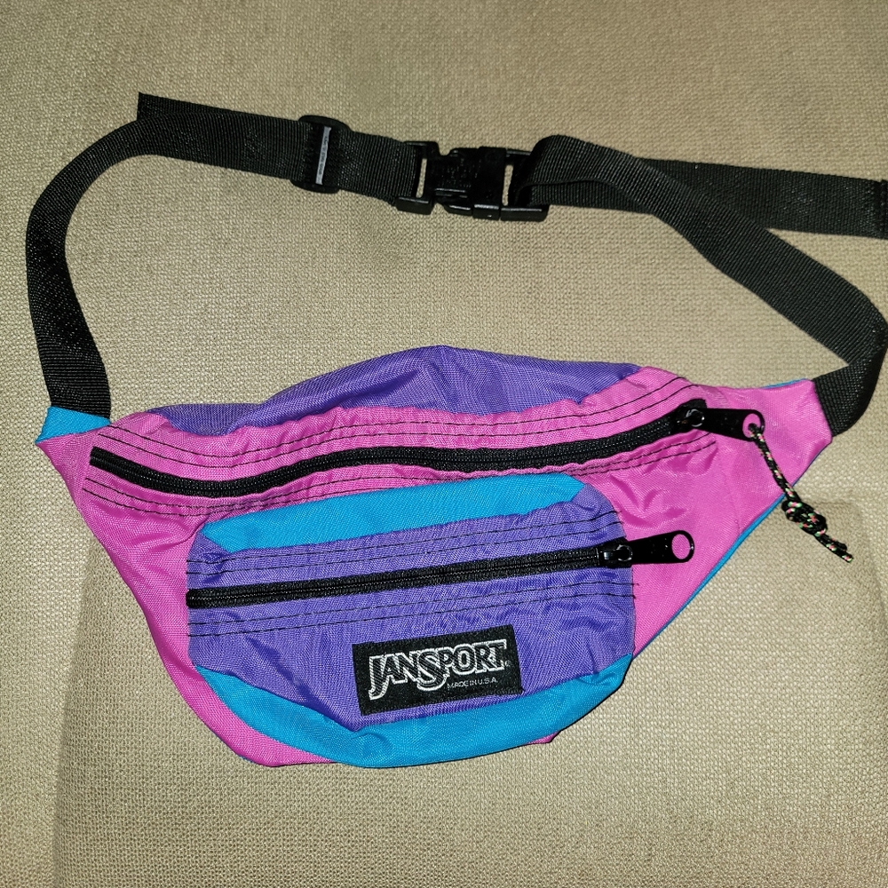 Vintage Jansport colorblock fanny pack